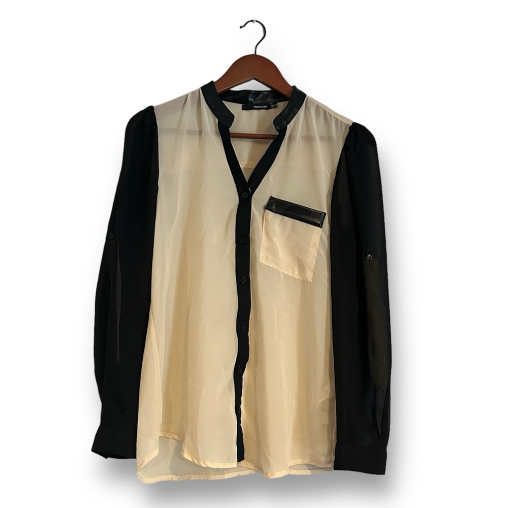 [Maurices] NWT Cream and Black Top